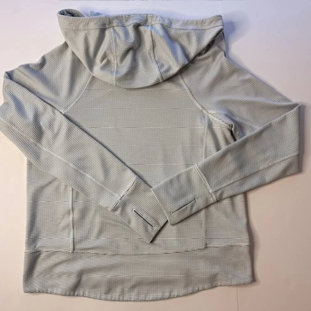 Athleta Small Gray Hoodie Sweatshirt Athletic Cowl Neck Pocket Stretch Yoga - Picture 8 of 8